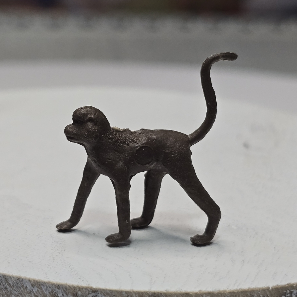Vintage Tiny Brown Plastic Monkey Charm (Loop Missing) [ Read Details ]